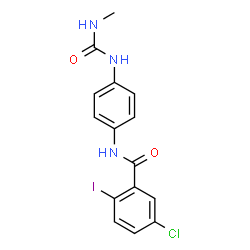 ChemSpider 2D Image | 5-Chloro-2-iodo-N-{4-[(methylcarbamoyl)amino]phenyl}benzamide | C15H13ClIN3O2