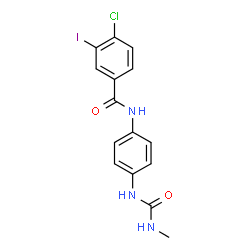 ChemSpider 2D Image | 4-Chloro-3-iodo-N-{4-[(methylcarbamoyl)amino]phenyl}benzamide | C15H13ClIN3O2
