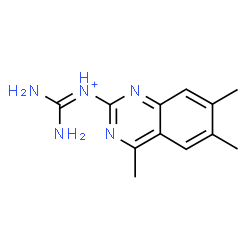 ChemSpider 2D Image | Diamino-N-(4,6,7-trimethyl-2-quinazolinyl)methaniminium | C12H16N5