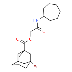 ChemSpider 2D Image | 2-(Cycloheptylamino)-2-oxoethyl 3-bromo-1-adamantanecarboxylate | C20H30BrNO3