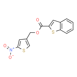 ChemSpider 2D Image | (5-Nitro-3-thienyl)methyl 1-benzothiophene-2-carboxylate | C14H9NO4S2