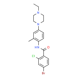 ChemSpider 2D Image | 4-Bromo-2-chloro-N-[4-(4-ethyl-1-piperazinyl)-2-methylphenyl]benzamide | C20H23BrClN3O