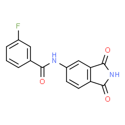ChemSpider 2D Image | N-(1,3-Dioxo-2,3-dihydro-1H-isoindol-5-yl)-3-fluorobenzamide | C15H9FN2O3