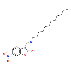 ChemSpider 2D Image | 3-[(Dodecylamino)methyl]-6-nitro-1,3-benzoxazol-2(3H)-one | C20H31N3O4