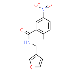 ChemSpider 2D Image | N-(3-Furylmethyl)-2-iodo-5-nitrobenzamide | C12H9IN2O4