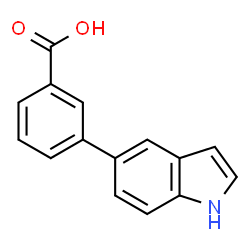 ChemSpider 2D Image | 3-(5'-Indole)benzoic acid | C15H11NO2