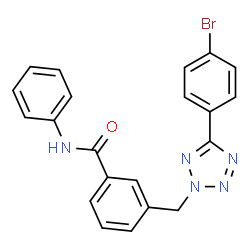 ChemSpider 2D Image | 3-{[5-(4-Bromophenyl)-2H-tetrazol-2-yl]methyl}-N-phenylbenzamide | C21H16BrN5O