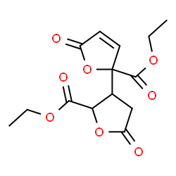 ChemSpider 2D Image | Diethyl 5,5'-dioxo-2',3',4',5'-tetrahydro-2,3'-bifuran-2,2'(5H)-dicarboxylate | C14H16O8