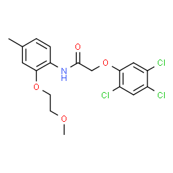 ChemSpider 2D Image | N-[2-(2-Methoxyethoxy)-4-methylphenyl]-2-(2,4,5-trichlorophenoxy)acetamide | C18H18Cl3NO4