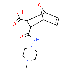ChemSpider 2D Image | 3-[(4-Methyl-1-piperazinyl)carbamoyl]-7-oxabicyclo[2.2.1]hept-5-ene-2-carboxylic acid | C13H19N3O4