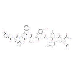 ChemSpider 2D Image | 5-Oxoprolylhistidyltryptophylseryltyrosylglycylleucylarginylprolylglycinamide | C55H75N17O13