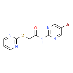 ChemSpider 2D Image | N-(5-Bromo-2-pyrimidinyl)-2-(2-pyrimidinylsulfanyl)acetamide | C10H8BrN5OS