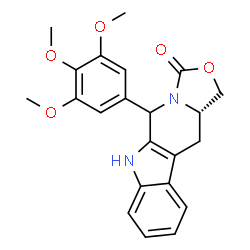 ChemSpider 2D Image | (11aS)-5-(3,4,5-Trimethoxyphenyl)-5,6,11,11a-tetrahydro-1H-[1,3]oxazolo[3',4':1,6]pyrido[3,4-b]indol-3-one | C22H22N2O5