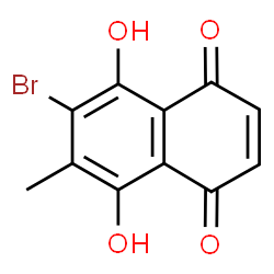 ChemSpider 2D Image | 6-Bromo-5,8-dihydroxy-7-methyl-1,4-naphthoquinone | C11H7BrO4