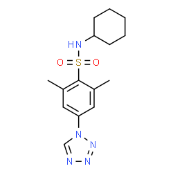 ChemSpider 2D Image | N-Cyclohexyl-2,6-dimethyl-4-(1H-tetrazol-1-yl)benzenesulfonamide | C15H21N5O2S