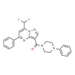 ChemSpider 2D Image | [7-(Difluoromethyl)-5-phenylpyrazolo[1,5-a]pyrimidin-3-yl](4-phenyl-1-piperazinyl)methanone | C24H21F2N5O
