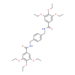 ChemSpider 2D Image | N,N'-[1,4-Phenylenebis(methylene)]bis(3,4,5-triethoxybenzamide) | C34H44N2O8