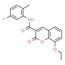 ChemSpider 2D Image | 8-Ethoxy-N-(5-fluoro-2-methylphenyl)-2-oxo-2H-chromene-3-carboxamide | C19H16FNO4