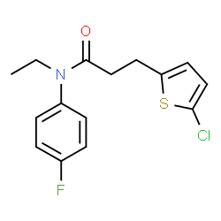 ChemSpider 2D Image | 3-(5-Chloro-2-thienyl)-N-ethyl-N-(4-fluorophenyl)propanamide | C15H15ClFNOS
