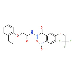 ChemSpider 2D Image | N'-[(2-Ethylphenoxy)acetyl]-2-nitro-5-(2,2,2-trifluoroethoxy)benzohydrazide | C19H18F3N3O6