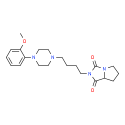 ChemSpider 2D Image | 2-{4-[4-(2-Methoxyphenyl)-1-piperazinyl]butyl}tetrahydro-1H-pyrrolo[1,2-c]imidazole-1,3(2H)-dione | C21H30N4O3
