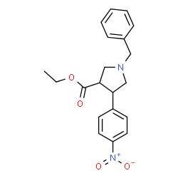 ChemSpider 2D Image | Ethyl 1-benzyl-4-(4-nitrophenyl)-3-pyrrolidinecarboxylate | C20H22N2O4