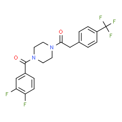 ChemSpider 2D Image | 1-[4-(3,4-Difluorobenzoyl)-1-piperazinyl]-2-[4-(trifluoromethyl)phenyl]ethanone | C20H17F5N2O2