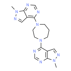 ChemSpider 2D Image | 4,4'-(1,4-Diazepane-1,4-diyl)bis(1-methyl-1H-pyrazolo[3,4-d]pyrimidine) | C17H20N10