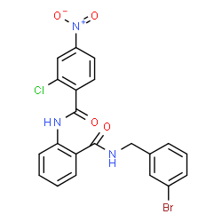 ChemSpider 2D Image | N-{2-[(3-Bromobenzyl)carbamoyl]phenyl}-2-chloro-4-nitrobenzamide | C21H15BrClN3O4
