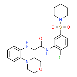 ChemSpider 2D Image | N-[2-Chloro-5-(1-piperidinylsulfonyl)phenyl]-N~2~-[2-(4-morpholinyl)phenyl]glycinamide | C23H29ClN4O4S