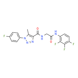 ChemSpider 2D Image | 1-(4-Fluorophenyl)-5-methyl-N-{2-oxo-2-[(2,3,4-trifluorophenyl)amino]ethyl}-1H-1,2,3-triazole-4-carboxamide | C18H13F4N5O2