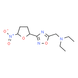 ChemSpider 2D Image | N-Ethyl-N-{[3-(5-nitrotetrahydro-2-furanyl)-1,2,4-oxadiazol-5-yl]methyl}ethanamine | C11H18N4O4