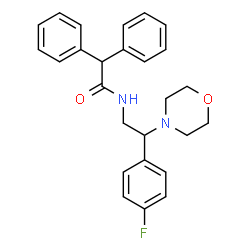 ChemSpider 2D Image | N-[2-(4-Fluorophenyl)-2-(4-morpholinyl)ethyl]-2,2-diphenylacetamide | C26H27FN2O2