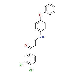 ChemSpider 2D Image | 1-(3,4-dichlorophenyl)-3-(4-phenoxyanilino)-1-propanone | C21H17Cl2NO2