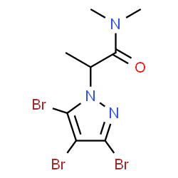 ChemSpider 2D Image | N,N-Dimethyl-2-(3,4,5-tribromo-1H-pyrazol-1-yl)propanamide | C8H10Br3N3O