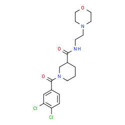 ChemSpider 2D Image | 1-(3,4-Dichlorobenzoyl)-N-[2-(4-morpholinyl)ethyl]-3-piperidinecarboxamide | C19H25Cl2N3O3