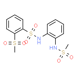 ChemSpider 2D Image | 2-(Methylsulfonyl)-N-{2-[(methylsulfonyl)amino]phenyl}benzenesulfonamide | C14H16N2O6S3