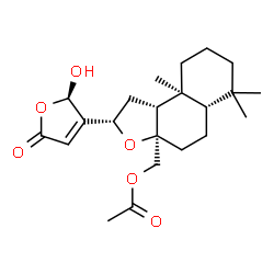 ChemSpider 2D Image | [(2S,3aR,5aS,9aS,9bR)-2-[(2R)-2-Hydroxy-5-oxo-2,5-dihydro-3-furanyl]-6,6,9a-trimethyldecahydronaphtho[2,1-b]furan-3a(2H)-yl]methyl acetate | C22H32O6