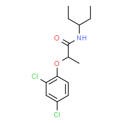 ChemSpider 2D Image | 2-(2,4-Dichlorophenoxy)-N-(3-pentanyl)propanamide | C14H19Cl2NO2