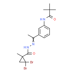 ChemSpider 2D Image | N-(3-{N-[(2,2-Dibromo-1-methylcyclopropyl)carbonyl]ethanehydrazonoyl}phenyl)-2,2-dimethylpropanamide | C18H23Br2N3O2