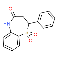 ChemSpider 2D Image | 2-Phenyl-2,3-dihydro-1,5-benzothiazepin-4(5H)-one 1,1-dioxide | C15H13NO3S