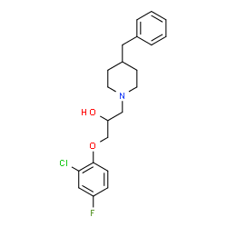 ChemSpider 2D Image | 1-(4-Benzyl-1-piperidinyl)-3-(2-chloro-4-fluorophenoxy)-2-propanol | C21H25ClFNO2