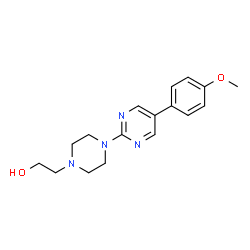 ChemSpider 2D Image | 2-{4-[5-(4-Methoxyphenyl)-2-pyrimidinyl]-1-piperazinyl}ethanol | C17H22N4O2