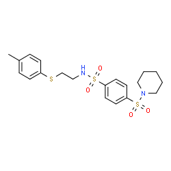 ChemSpider 2D Image | N-{2-[(4-Methylphenyl)sulfanyl]ethyl}-4-(1-piperidinylsulfonyl)benzenesulfonamide | C20H26N2O4S3