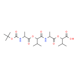 ChemSpider 2D Image | 9,15-Diisopropyl-2,2,6,12-tetramethyl-4,7,10,13-tetraoxo-3,8,14-trioxa-5,11-diazahexadecan-16-oic acid | C21H36N2O9
