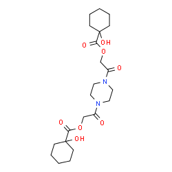 ChemSpider 2D Image | 1,4-Piperazinediylbis-2-oxo-2,1-ethanediyl bis(1-hydroxycyclohexanecarboxylate) | C22H34N2O8