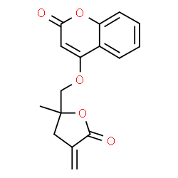 ChemSpider 2D Image | 4-((2-Methyl-4-methylene-5-oxotetrahydro-2-furanyl)methoxy)-2H-chromen-2-one | C16H14O5
