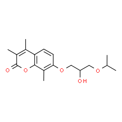 ChemSpider 2D Image | 7-(2-Hydroxy-3-isopropoxypropoxy)-3,4,8-trimethyl-2H-chromen-2-one | C18H24O5