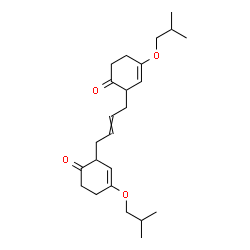 ChemSpider 2D Image | 2,2'-(2-Butene-1,4-diyl)bis(4-isobutoxy-3-cyclohexen-1-one) | C24H36O4