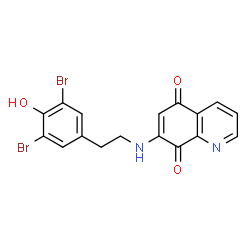ChemSpider 2D Image | 7-((2-(3,5-dibromo-4-hydroxyphenyl)ethyl)amino)-5,8-quinolinedione | C17H12Br2N2O3
